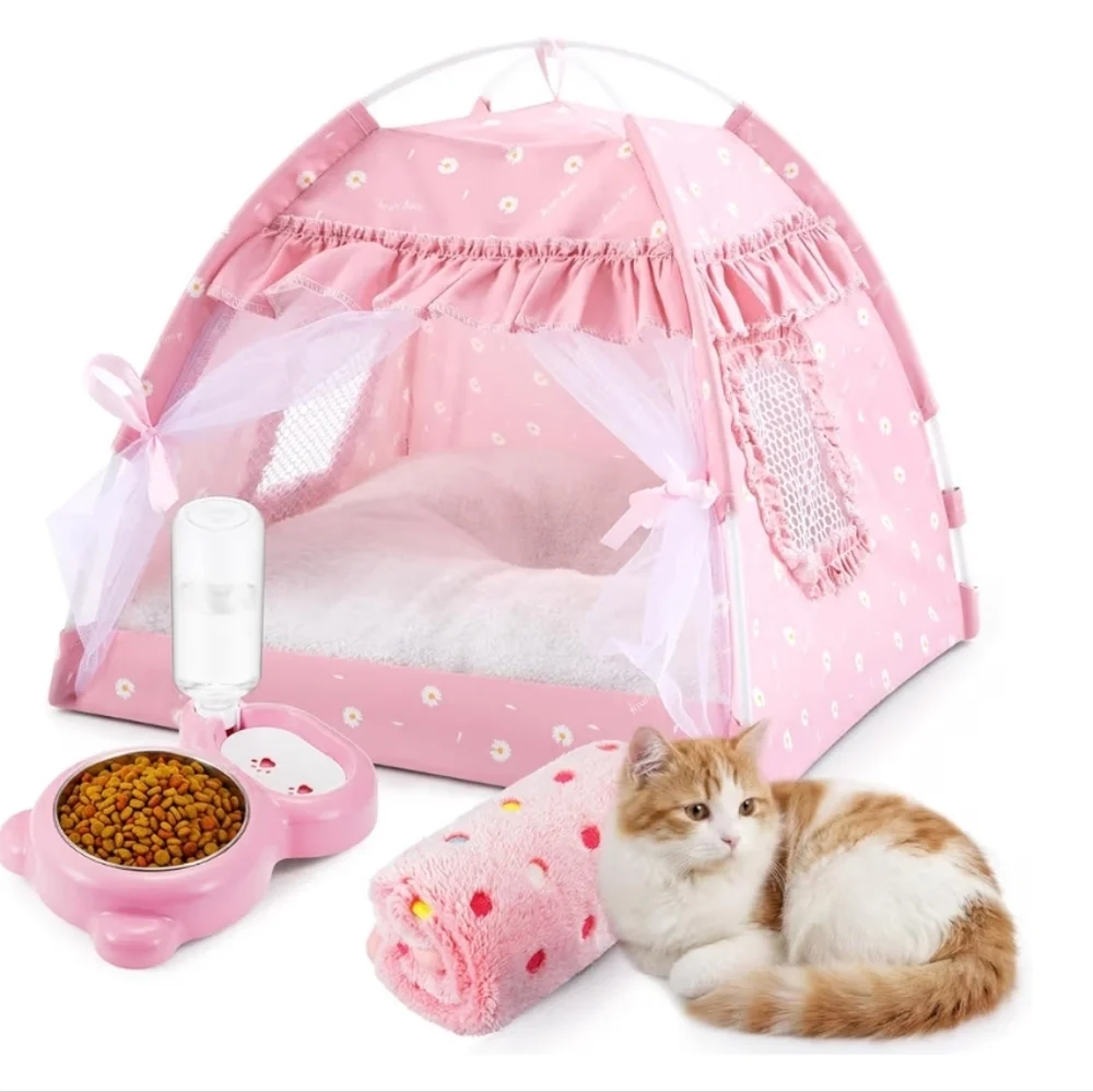 Pink Pet Teepee House Kit for Small Pets